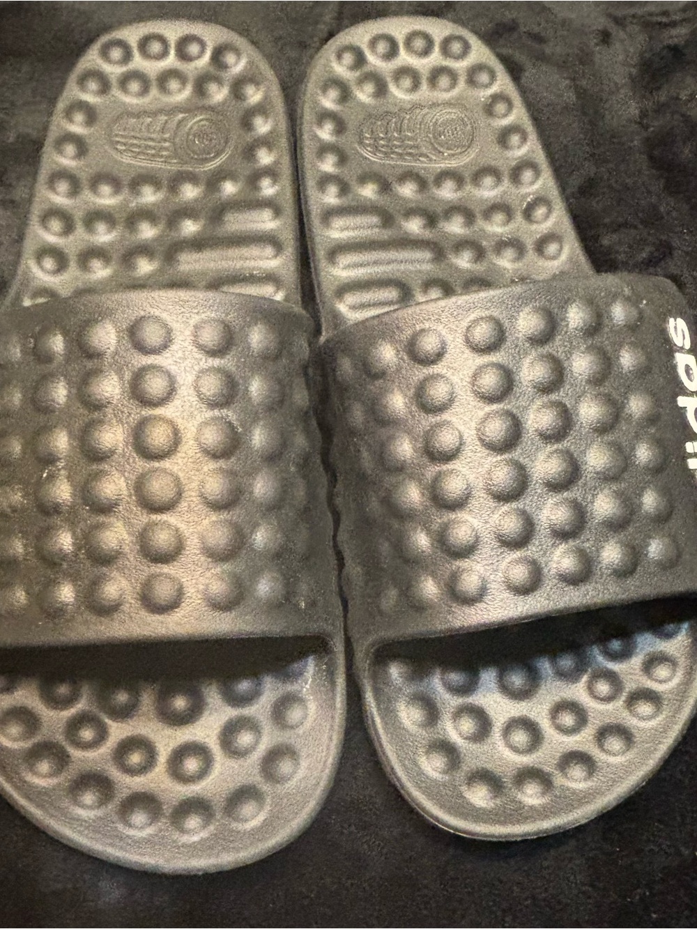 adidas Black Massage Slide Sandals